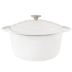Dutch Oven,Dutch Oven Pot with Lid,3 QT Enamel Dutch Ovens with Dual Handles,Cast Iron Pot for Braiser,Cooking,Gifts for Family (Color: White)