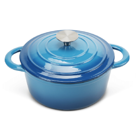 Dutch Oven,Dutch Oven Pot with Lid,4.5 QT Enamel Dutch Ovens with Dual Handles,Cast Iron Pot for Braiser,Cooking,Gifts for Family (Color: Blue)